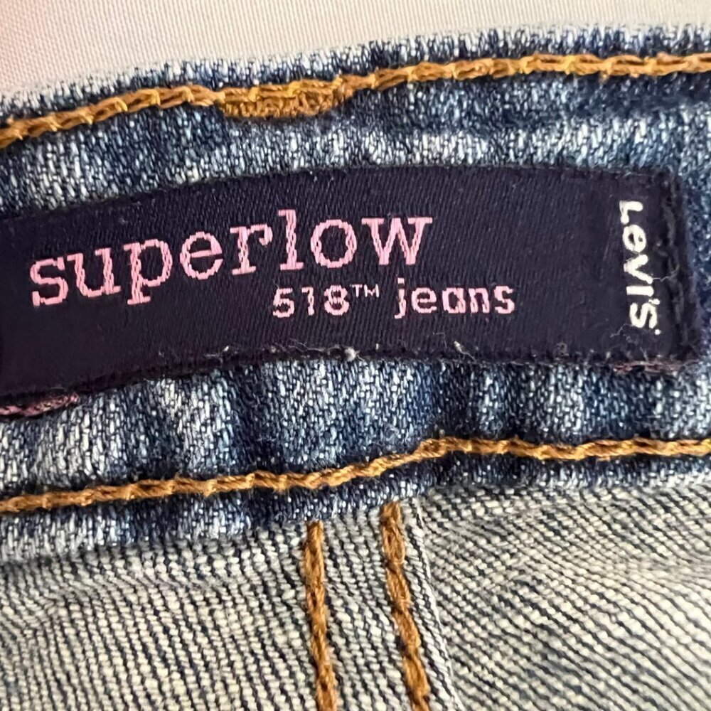 Levi 518 Superlow Low Rise Bootcut Denim Jeans - Picture 7 of 8